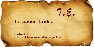 Timpauer Endre névjegykártya